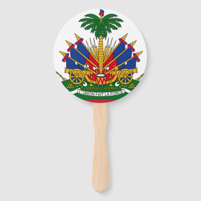 Haiti Flag Coat of Arms  Hand Fan (Front)