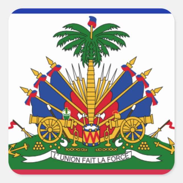 Haiti Flag Coat of Arms Square Sticker (Front)
