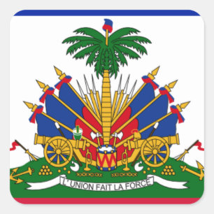 Haiti Flag Coat of Arms Square Sticker