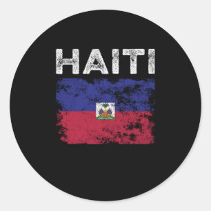 Haiti Flag Distressed - Haitian Flag Classic Round Sticker
