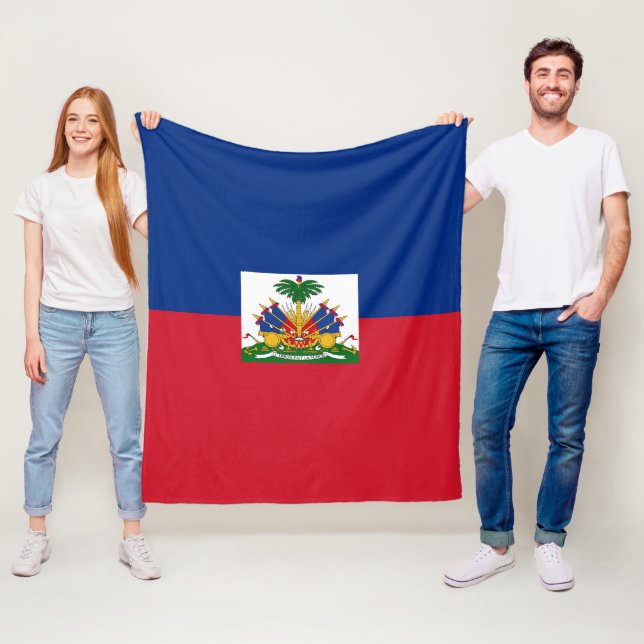 Haiti flag fleece blanket (In Situ)