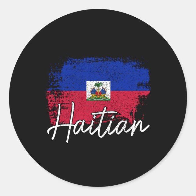 Haiti Flag Haitian Pride Roots Classic Round Sticker (Front)