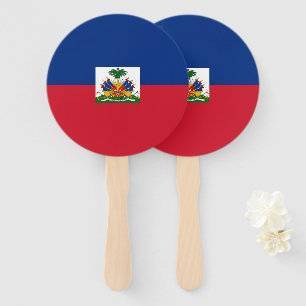 Haiti flag hand fan