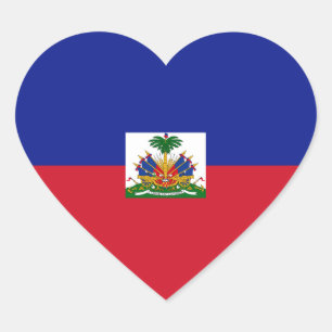 Haiti Flag Heart Sticker