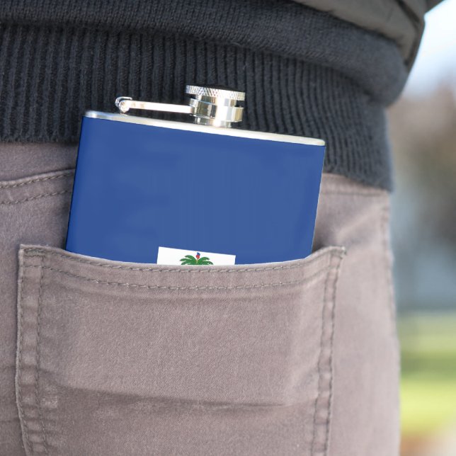 Haiti flag hip flask (In Situ)