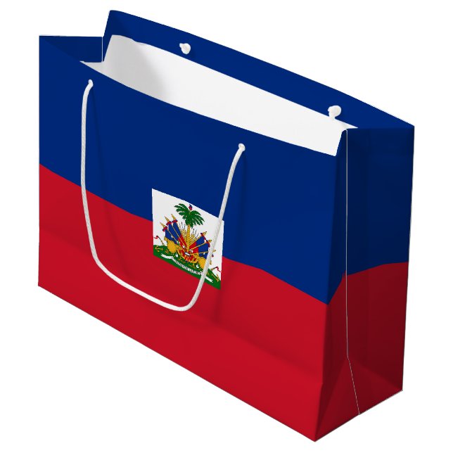 Haiti flag large gift bag (Front Angled)