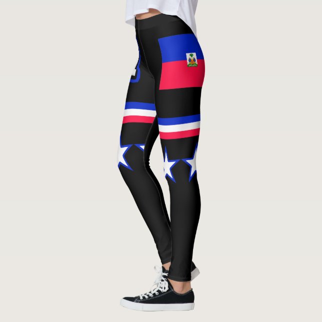 Haiti Flag Leggings (Left)