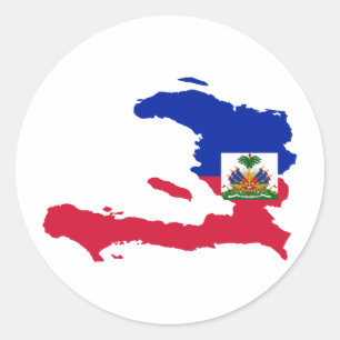Haiti Flag Map HT Classic Round Sticker