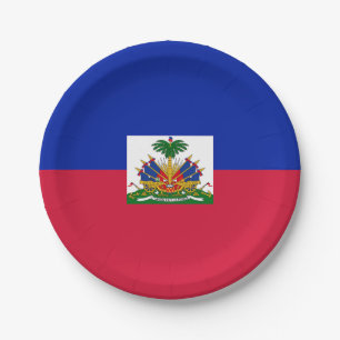 Haiti Flag Paper Plate