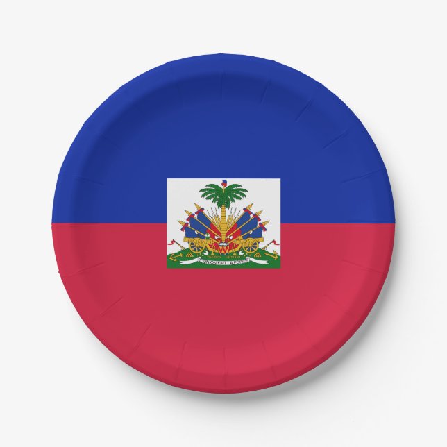 Haiti Flag Paper Plate (Front)