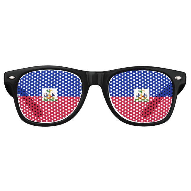 Haiti flag  retro sunglasses (Front)