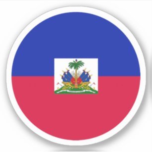 Haiti Flag Round Sticker