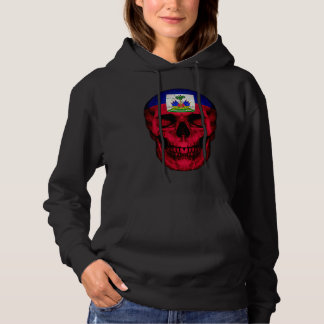 Haiti Flag Skull Haitian Roots Proud Patriotic Hoodie