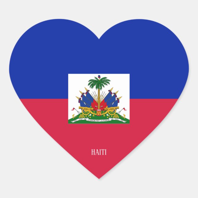 Haiti Flag Splendid Patriotic Heart Sticker (Front)