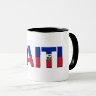 Haiti Flag Text Caribbean Pride Design Mug