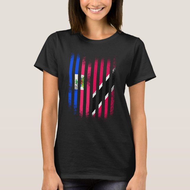 Haiti Flag Trinidad&Tobago Grown Country Flags Str T-Shirt (Front)