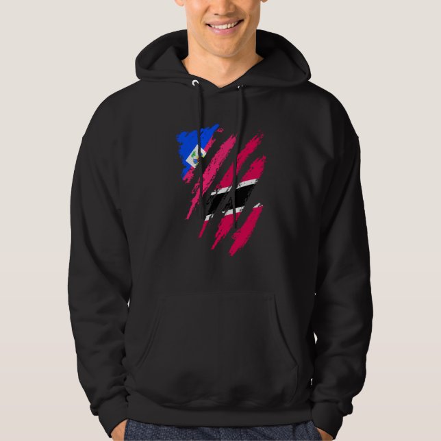 Haiti Flag Trinidad&Tobago Grown Patriot Country S Hoodie (Front)
