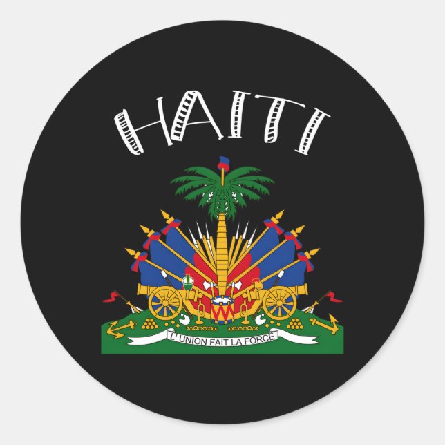 Haiti Haiti Black Small Classic Round Sticker (Front)
