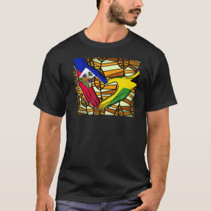 Haiti Haitian America Jamaica Caribbean Flag Mixed T-Shirt
