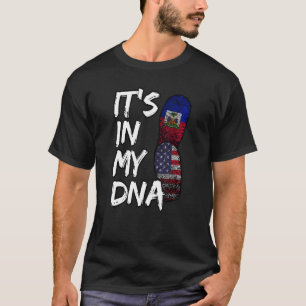 Haiti Haitian America USA Combo Mixed DNA Fingerpr T-Shirt