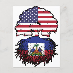 Haiti Haitian American USA Tree Roots Flag Postcard