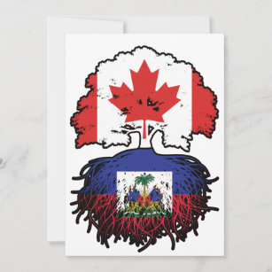 Haiti Haitian Canadian Canada Tree Roots Flag Invitation