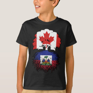 Haiti Haitian Canadian Canada Tree Roots Flag T-Shirt