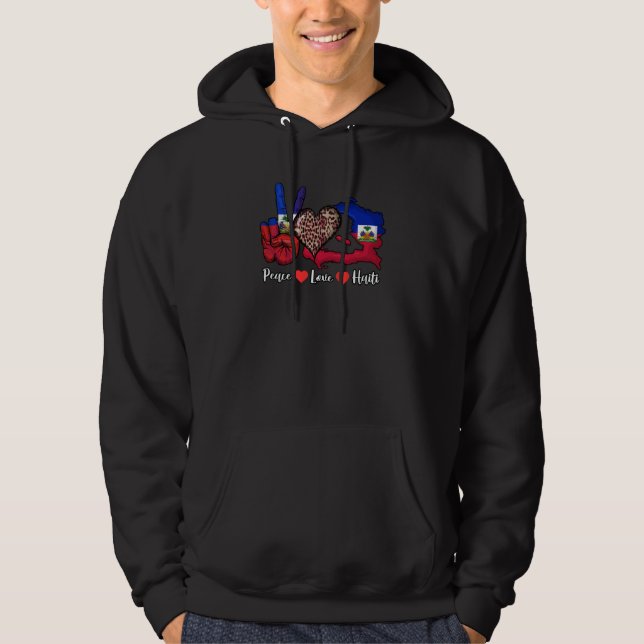 Haiti Haitian Country Flag Day Love Heart Proud Ay Hoodie (Front)