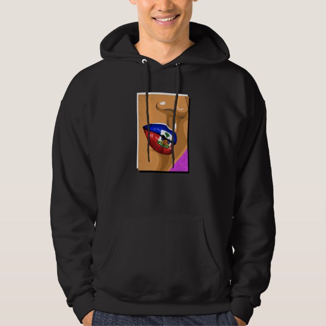 Haiti Haitian Flag Day Creole Proud Woman Happy Ay Hoodie (Front)