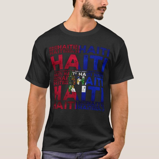 Haiti Haitian Flag Day Proud Strong Ayiti Pride T-Shirt (Front)