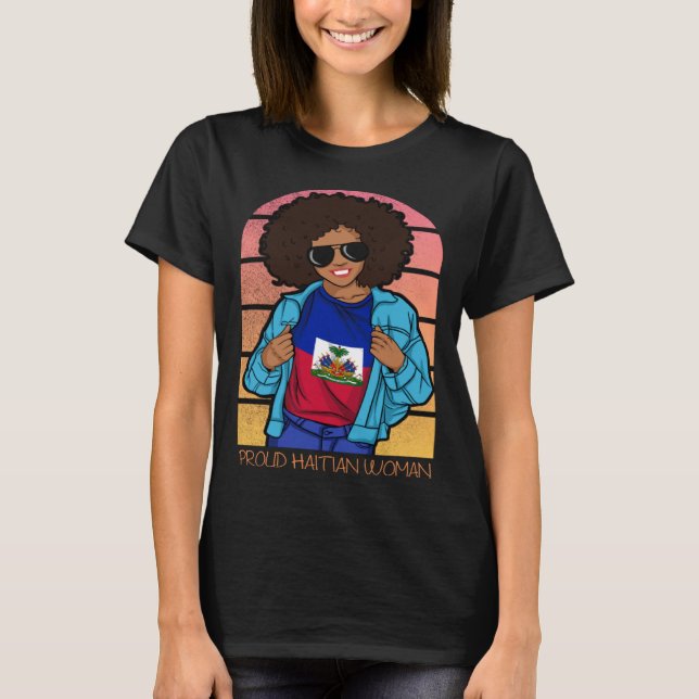 Haiti Haitian Flag Day Proud Woman Ayiti Girl  23 T-Shirt (Front)