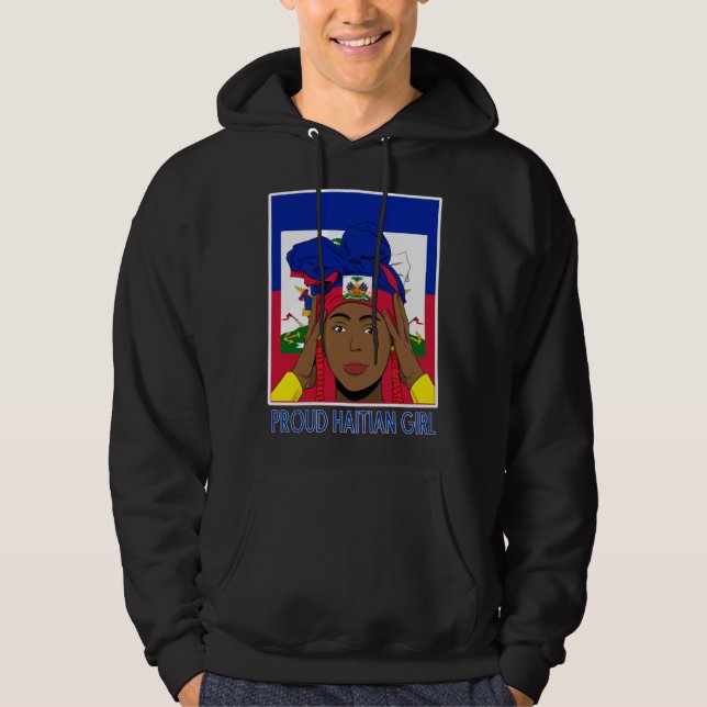 Haiti Haitian Flag Day Proud Woman Ayiti Girl  4 Hoodie (Front)