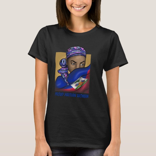Haiti Haitian Flag Day Proud Woman Ayiti Girl Pull T-Shirt (Front)