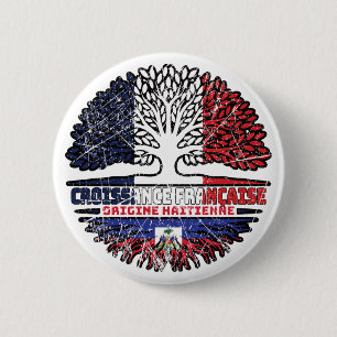 Haiti Haitian French France Tree Roots Flag 6 Cm Round Badge