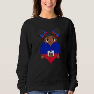 Haiti Haitian Love Flag Proud Woman Princess Crown Sweatshirt