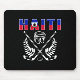 Haiti Ice Hockey Fans Jersey - Support Haitian Hoc Mouse Mat