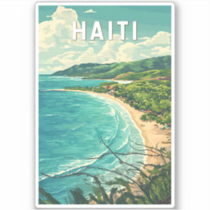 Haiti Illustration Travel Art Vintage