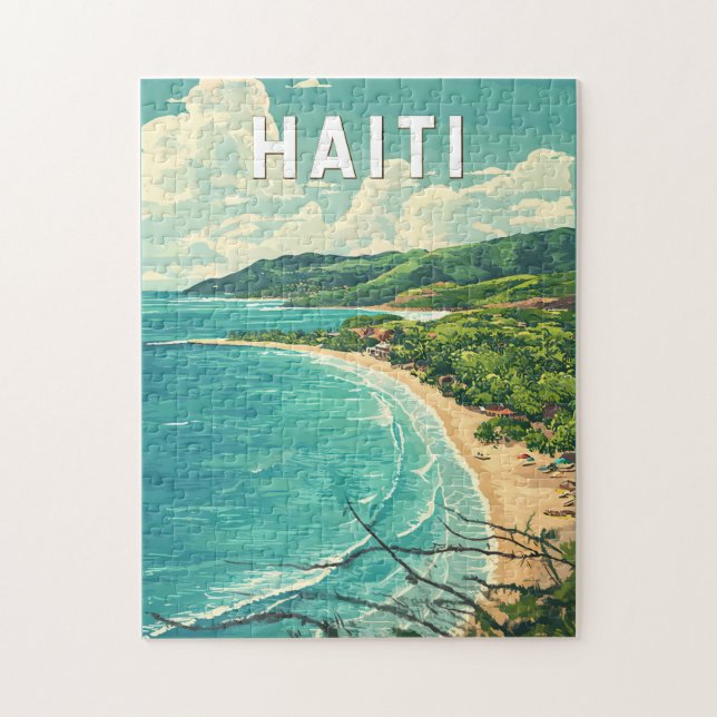 Haiti Illustration Travel Art Vintage Jigsaw Puzzle (Vertical)