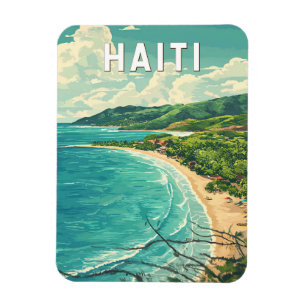 Haiti Illustration Travel Art Vintage Magnet