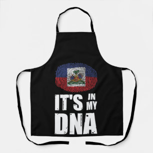 Haiti It's In My DNA Fingerprint Haitian Flag Apron