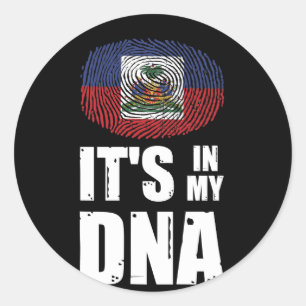 Haiti It's In My DNA Haitian Pride Fingerprint Classic Round Sticker