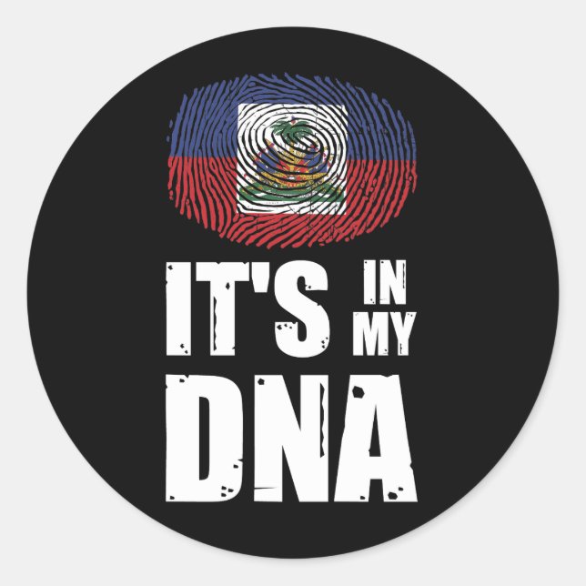 Haiti It's In My DNA Haitian Pride Fingerprint Classic Round Sticker (Front)