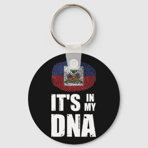 Haiti It's In My DNA Haitian Pride Fingerprint Key Ring