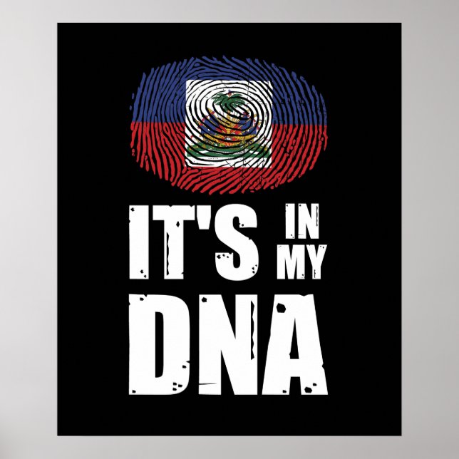 Haiti It's In My DNA Haitian Pride Fingerprint Poster (Front)