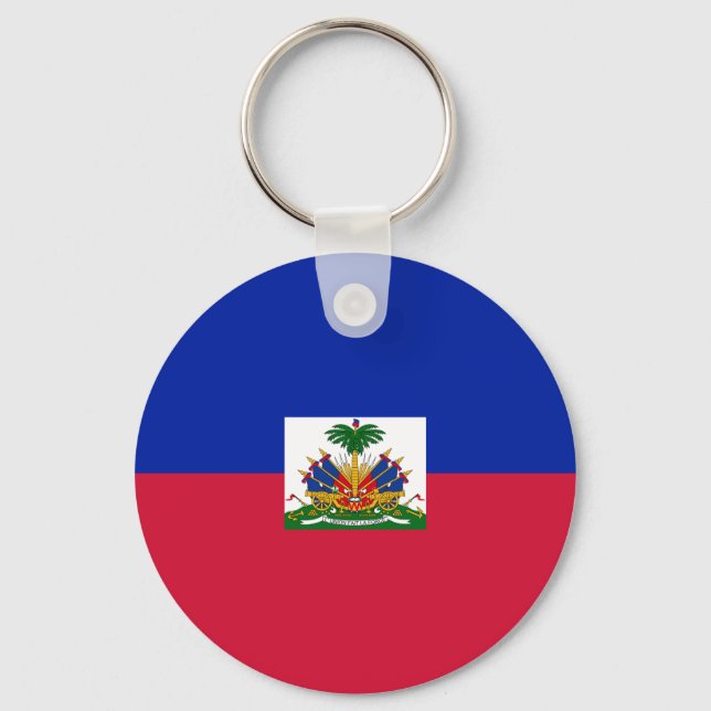 Haiti National World Flag Key Ring (Front)