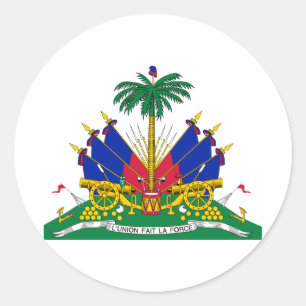 Haiti Official Coat Of Arms Heraldry Symbol Classic Round Sticker