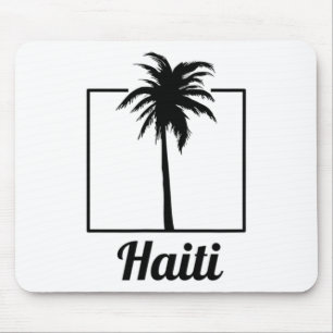 Haiti Palm Tree Vintage Holiday Trip Souvenir Mouse Mat