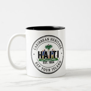 Haiti Passport Stamp Caribbean Heritage Two-Tone Coffee Mug