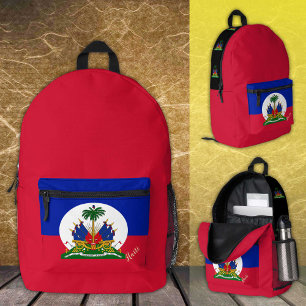 Haiti, Red, backpack, Haitian Flag / Custom Printed Backpack
