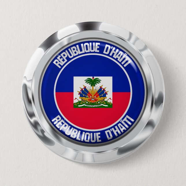 Haiti Round Emblem 7.5 Cm Round Badge (Front)